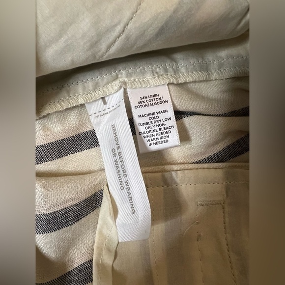 LOFT Striped Gray and Cream Women Shorts - Picture 9 of 13